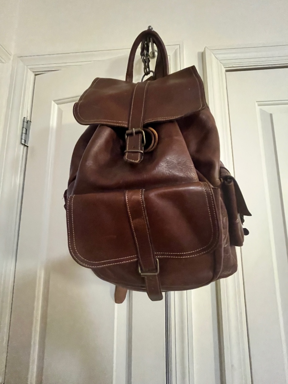 Leather backpack